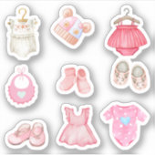 Roze babykleding Stickers (Voorkant)