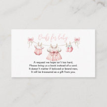 Roze babykleertjes meisje boek verzoek baby shower