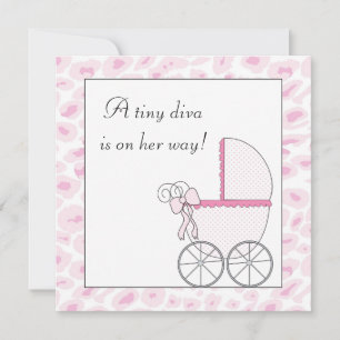Roze babykoets diva luipaard babymemories meisje kaart
