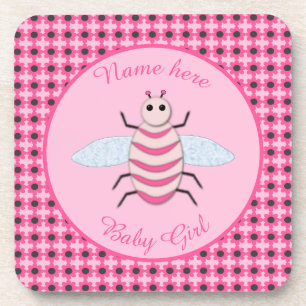 roze babymeisje Aangepast Bier Onderzetter