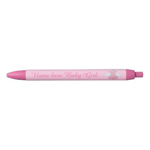 roze babymeisje Aangepast Blauwe Inkt Pen