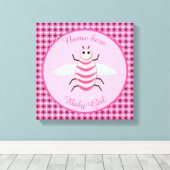  roze babymeisje Aangepast Canvas Afdruk (Insitu (Houten vloer))
