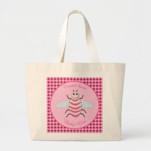 roze babymeisje Aangepast Grote Tote Bag