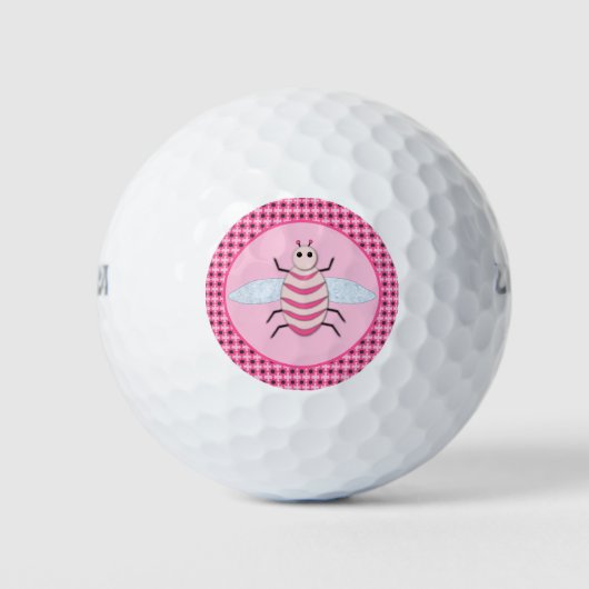  roze babymeisje golfballen (Voorkant)