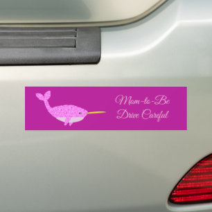 roze babymeisje Narwhal, aangepaste mama om te wo Bumpersticker