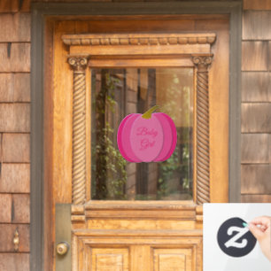  roze babymeisje - pompoen op maat raamsticker