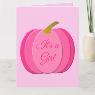  roze babymeisje pompoenen Geslacht Aangepast Kaart
