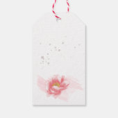Roze babymeisje romper flesbloemen baby shower cadeaulabel (Achterkant)