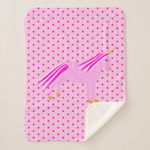 roze babymeisje Unicorn Sherpa Deken