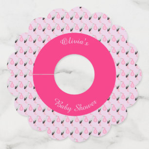  Roze babymeisje Winkel Aangepast Baby shower Wijnglaslabel