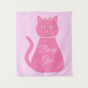  roze babymeisjeskat Aangepast Wandkleed