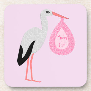 roze babymeisjeswinkel bier onderzetter