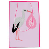 roze babymeisjeswinkel medium cadeauzakje (Voorkant)