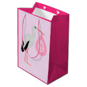 roze babymeisjeswinkel medium cadeauzakje (Achterkant Gekanteld)