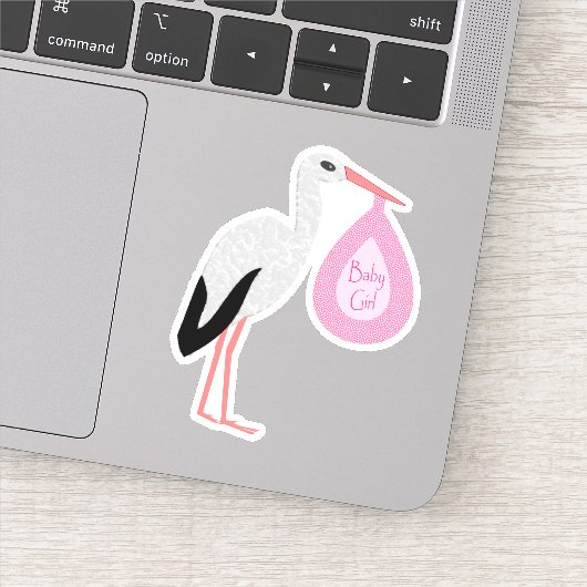 roze babymeisjeswinkel sticker (Detail)