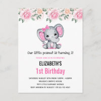 Roze Babyolifant en Rozen Rand Verjaardag