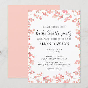 Roze Baby's Breath Bloemen Bachelorette Party Kaart