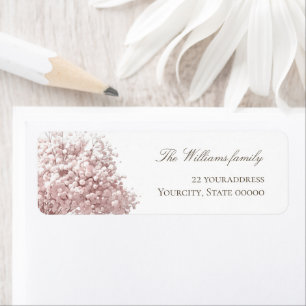 roze baby's breath etiket