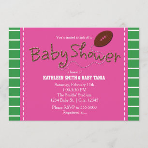 ROZE BABYSHOWER VOETBAL Sportfeest Uitnodiging