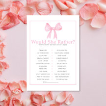 Roze babyshower 'Zou zij liever' spel - Printbare