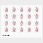 Roze babywagenstickers ronde sticker (Vel)