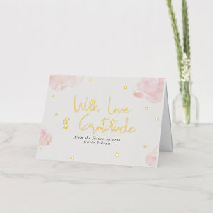 Roze Babywolkjes Meisje Sterren Dank je Folie Wenskaart