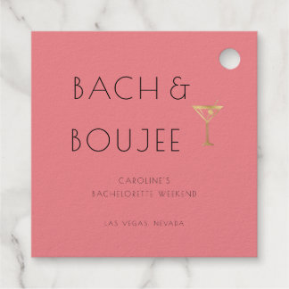 Roze Bach en Boujee Bachelorette Party Bedankjes Labels