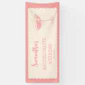 Roze Bachelorette Party Cocktail Vrijgezellenfeest Spandoek (Verticaal)
