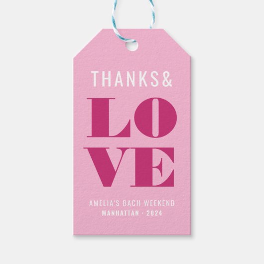 Roze Bachelorette-weekend in het groot Cadeaulabel (Voorkant)