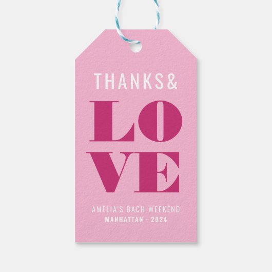 Roze Bachelorette-weekend in het groot Cadeaulabel (Achterkant)