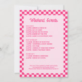 Roze Bachelorette Weekend Party Kaart (Achterkant)