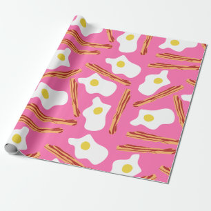 Roze bacon en eierpakpapier cadeaupapier