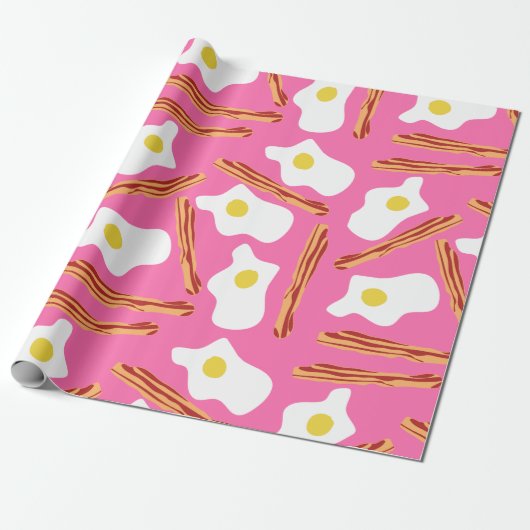 Roze Bacon- en eierpakpapier Cadeaupapier (Uitgerold)