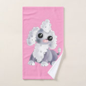 Roze badhanddoeken met Schattigee hond Bad Handdoek (Handdoek)