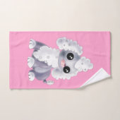 Roze badhanddoeken met Schattigee hond Bad Handdoek (Handdoek)