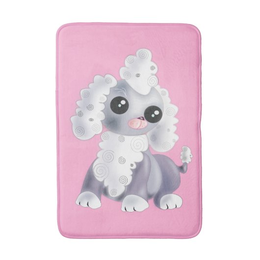 Roze Badmat met Schattigee Pet Dog -  (Voorkant Verticaal)