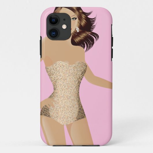 Roze badpak Meisje iPhone 5 Barely There™ Case-Mate iPhone Case (Achterkant)