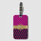 Roze Bagagelabel Elegance (Voorkant (verticaal))