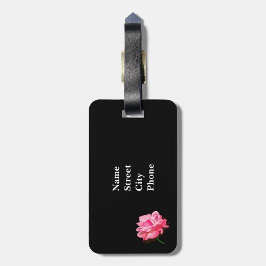 Roze Bagagelabel en Chevron (Achterkant verticaal)