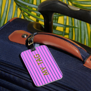 Roze bagagelabel met voering
