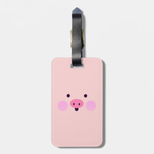 Roze Bagagelabel met weinig pigment en lederriem