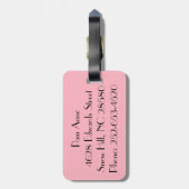Roze Bagagelabel van de Rozenwieg (Achterkant verticaal)