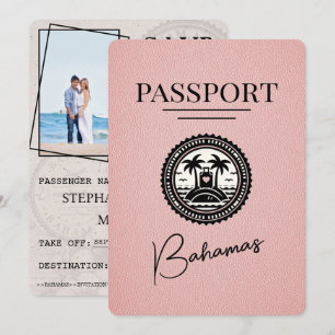 Roze Bahama's paspoort Bewaar de datum Save The Date