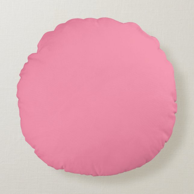 Roze Baker-Miller (vaste kleur) Rond Kussen (Voorkant)