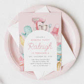 Roze Bakken Verjaardagsfeest Kaart