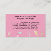 Roze bakkergebak handgereedschap voor kokokokokoko visitekaartje (Achterkant)
