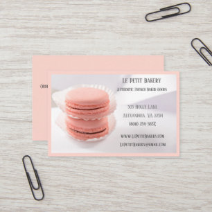 Roze Bakkerij Baker Pastry Chef Roze Macarons Visitekaartje