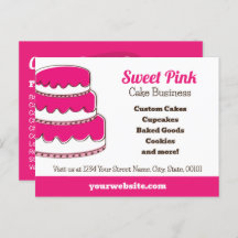 Roze Bakkerij Briefkaart met Terug Menu Smaken Cak