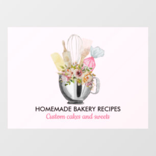 Roze Bakkerij Voedsel Koker Persoonlijke Chef Wink Raamsticker