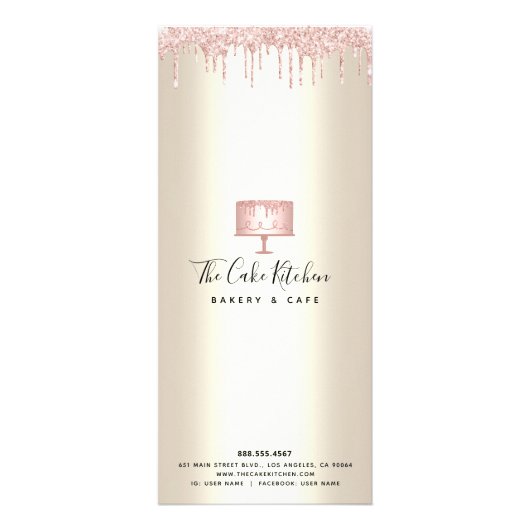 Roze bakkerijkap Glitter Pastry Chef Menu Gold (Achterkant)